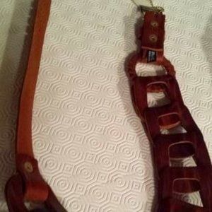 NEW! Chestnut Roan Looped Leather Belt with 70's flare! Canadian made!